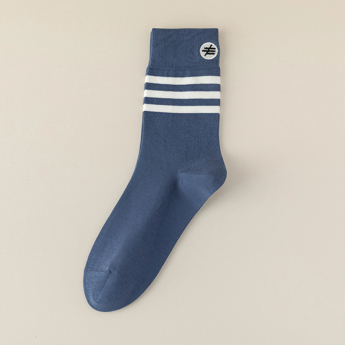Men's Cotton Sport-Casual Socks, Blue with White Stripes