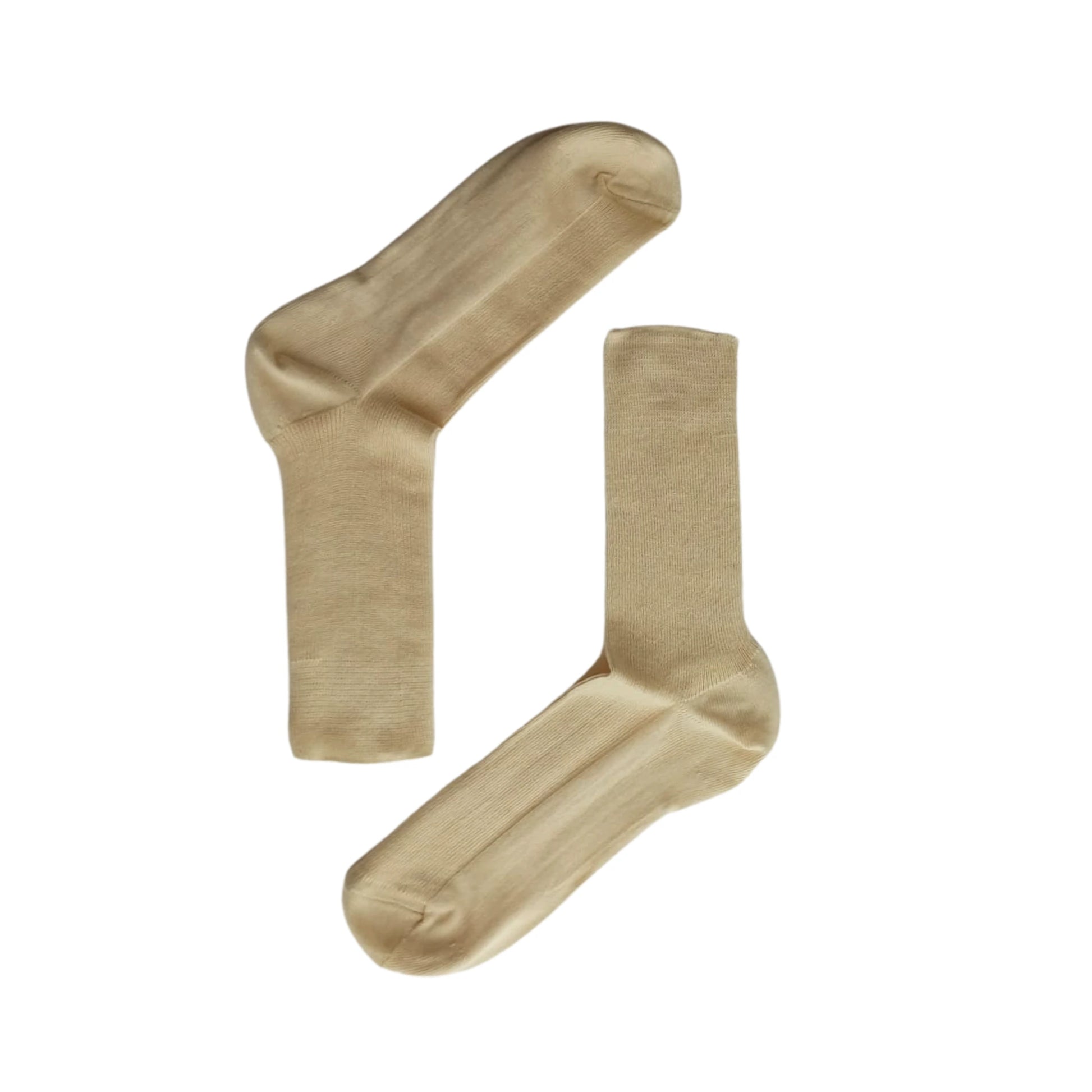 Laura organic cotton sock in undyed colour laid flat