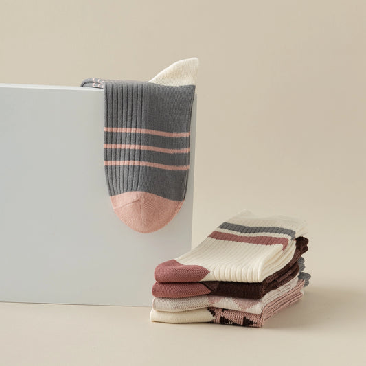 Women's Dark Grey Retro Socks 