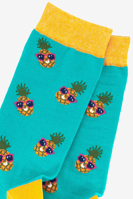 Men’s Bamboo Socks Pineapples, Blue