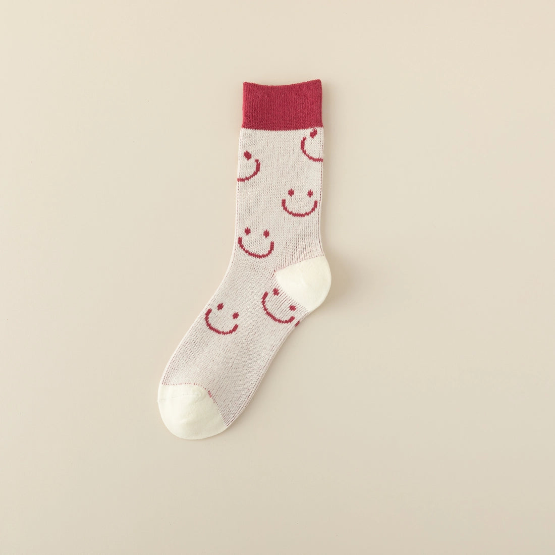 Pink Cotton Women's Socks with smiley Face