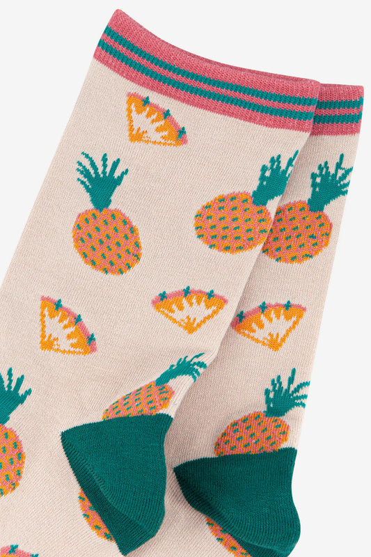 Women's Bamboo Socks Pineapples. Trendy